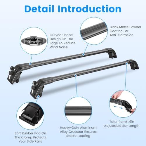 330lbs Max Load Lockable Roof Rack Cross Bars - Image 7