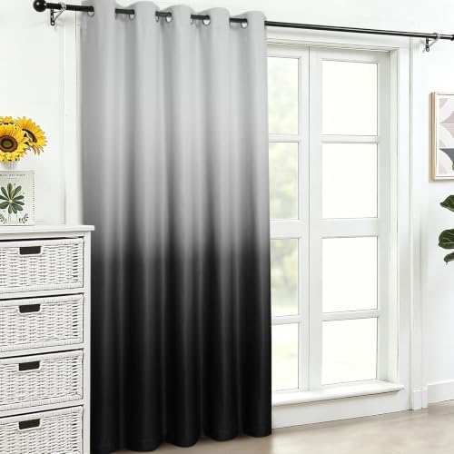 SimpleHome Ombre Gradient Black White to Gray Curtains - Image 7
