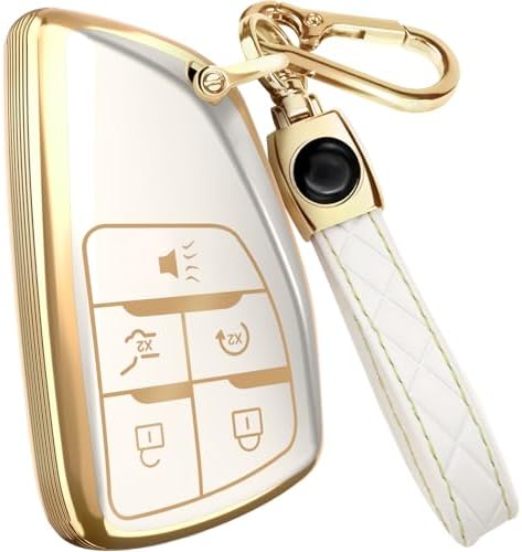 Lucrum Compatible with Chevy, Buick Key Fob Cover & Keychain by Lucrum
