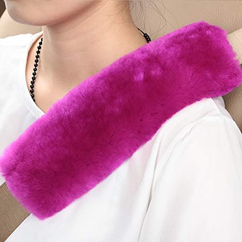 OGLAND 2 Pack Sheepskin Car Seat Belt Cover Pads | Wool Seatbelt Cushions - Image 2