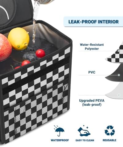 Capolo Car Trash Can with Lid, Leakproof Car Garbage Can Car Trash Bag - Image 4
