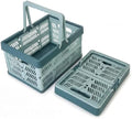 2-Pack Large Foldable Storage Crates, 33.7L PP Collapsible Bins Blue by Unknown