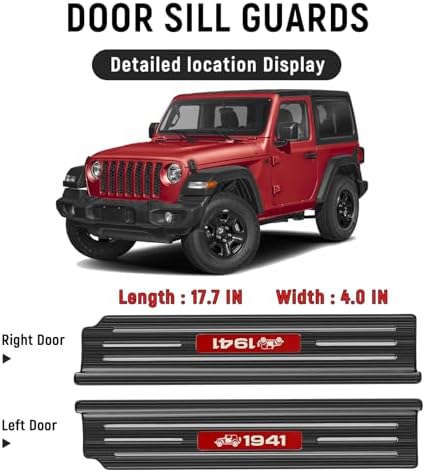 2PCS Door Sill Guards for Jeep 2018-2026 Wrangler JL JLU & 2020-2026 Gladiator - Image 4