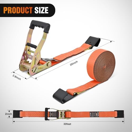 Nilight Flat Hook Ratchet Straps 4 Pack 2 in x 30 Ft - Image 2