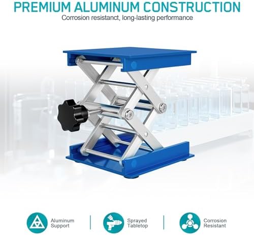 Lab Jack Stand Platform 4" x 4", Mini Laboratory Support Stand Manual Scissor - Image 5