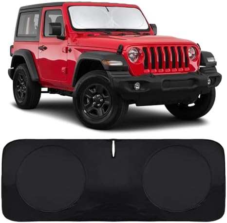 Sunshade Sun Shade for 2018-2024 2025 Jeep Wrangler JL JLu JK JKU Windshield by INSAUTO