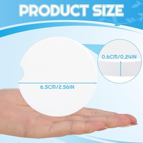 80 Pcs Sublimation Coasters Blanks Ceramic Car Coasters 2.6 Inch - Image 2