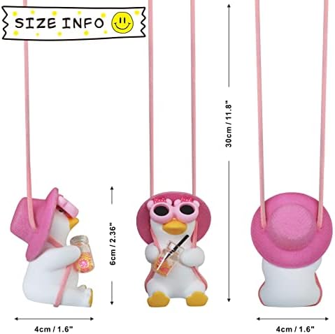 Pink Swinging Duck Car Hanging Ornament - Image 3
