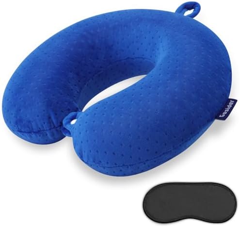 Neck Pillow for Travel, Memory Foam Airplane Pillow, Royal Blue by Gosider