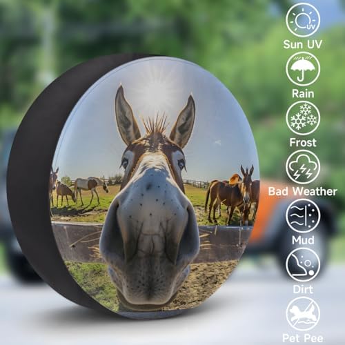 cfpolar Spare Tire Cover Funny Donkey Wheel Covers Protectors Waterproof - Image 4