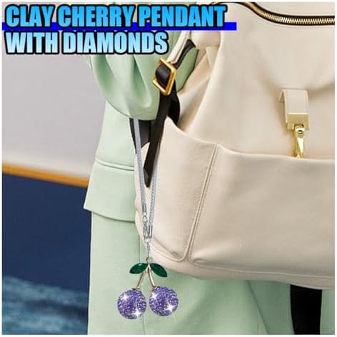 Bling Cherry Car Rear View Mirror Charm - Image 5