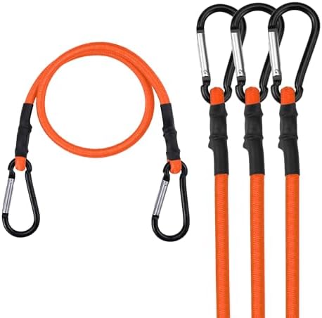 WORKPRO 24" Bungee Cords with Hooks, 4 Pack Heavy Duty Outdoor Bungee Strap by WORKPRO