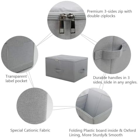 17.6 X 13.6 X 9.7", Folding Closet Clothes Storage Boxes - Image 3
