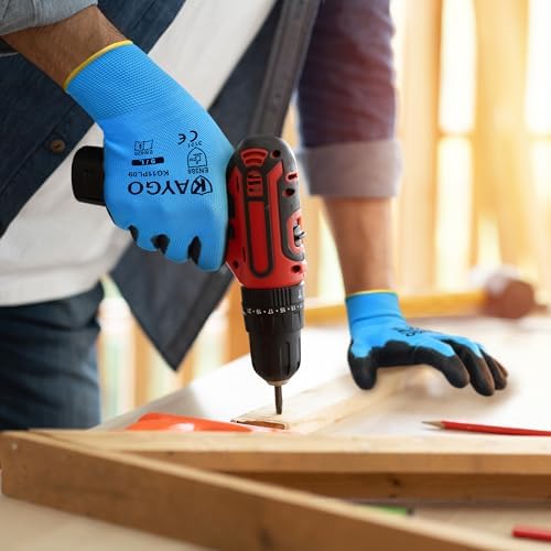 KAYGO Safety Work Gloves for Men Women, PU Coated Palm & Fingers - Image 4
