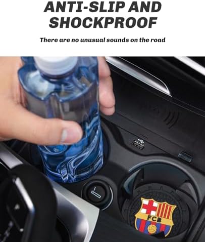 Cup Holder Insert Coaster for FC Barcelona UEFA Fans, Anti Slip Car Cup Coaster - Image 2