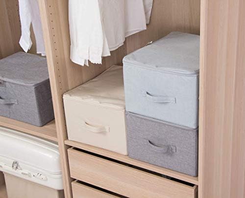 Fabric Storage Bins with Lid, Folding Large Clothes Storage Bin - Image 5