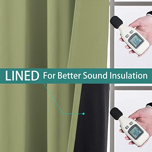 Yakamok 100% Blackout Window Curtain Panels, Heat and Full Light Blocking Drapes - Image 4