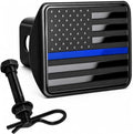 Black American Flag Stainless Steel Trailer Hitch Cover by AutoAccessores
