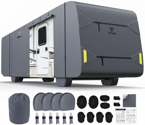 Fonzier 9 Layers Heavy Duty Class A RV Cover & 4 Tire Covers by Fonzier-Direct