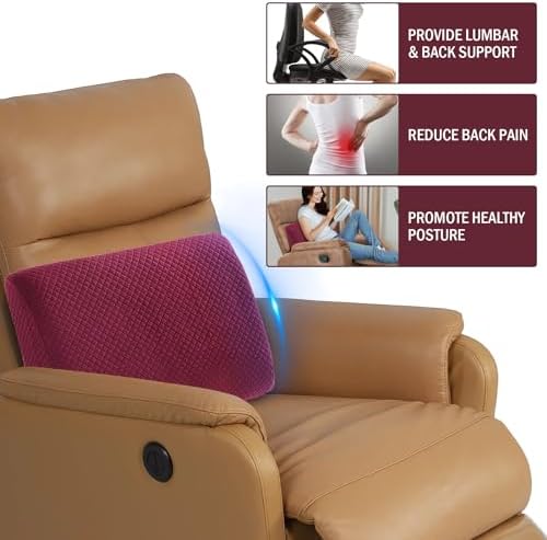 HOMBYS Lumbar Support Pillow for Recliner Chair, Memory Foam Back Support - Image 5