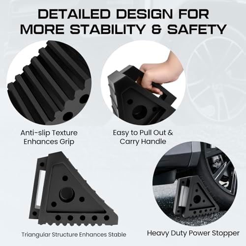 Taifa 4PCS Heavy Duty Rubber Wheel Chocks - Image 3