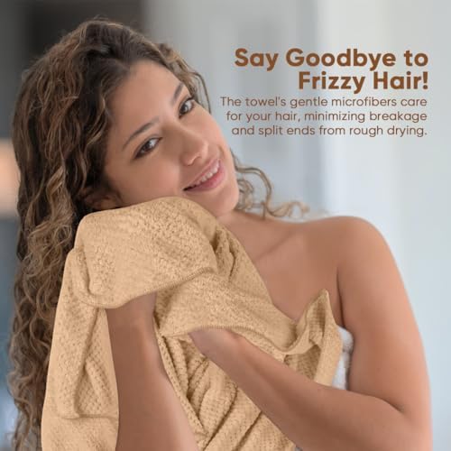 HOMEXCEL 5PK Microfiber Hair Towels, 40x20 in, Fast Drying - Image 3