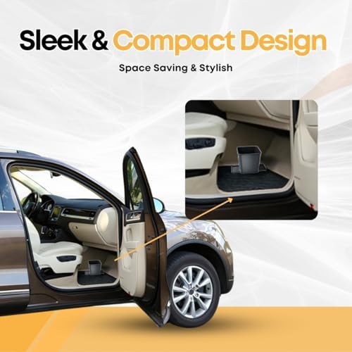Car Trash Can for Vehicles Leakproof Compact Garbage Bin w/Stability Flap - Image 5