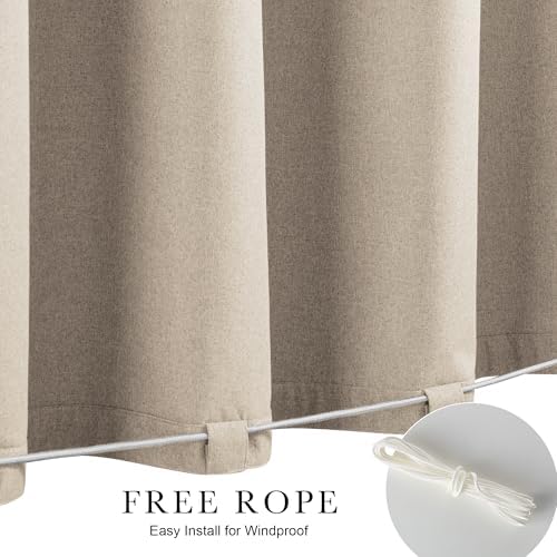 NICETOWN 100% Blackout Linen Outdoor Curtains - Image 4