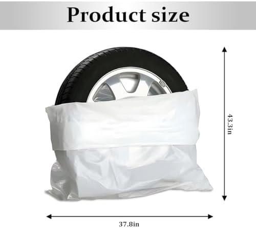 Norkmdi Car Tire Storage Bag, Polyethylene LDPE Plastic Auto Tyre Storage Cover - Image 2