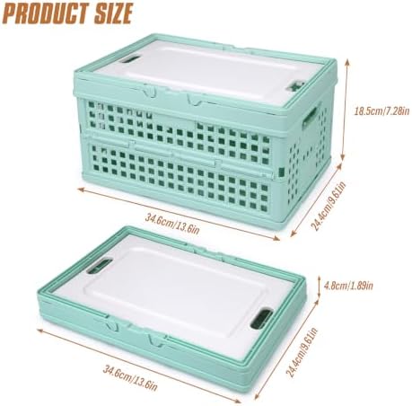 Collapsible Storage Crate, Foldable Plastic Basket - Image 2