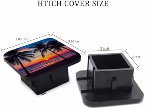 Tropical Beach 2" Hitch Cover Paradise Ocean Sea Palm Trees Sunset Hitch Tube - Image 2