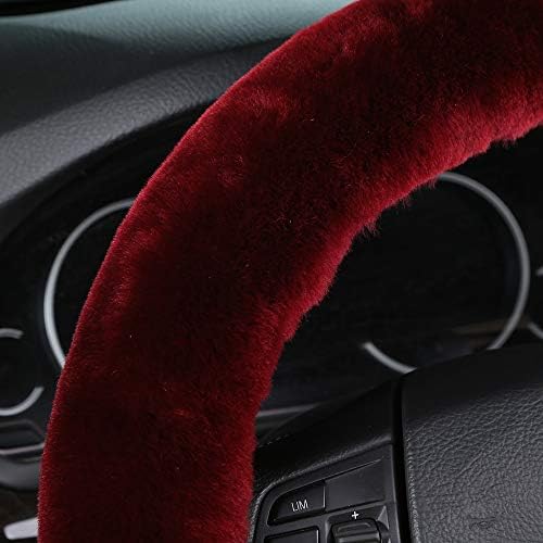 OGLAND Fuzzy Sheepskin Car Steering Wheel Cover - Image 3