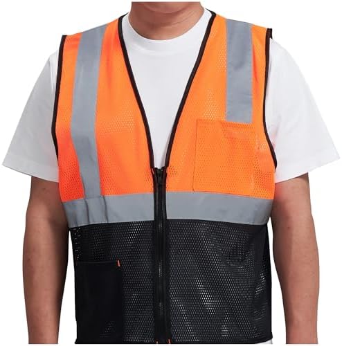 AYKRM 2 Pocket Mesh High Visibility Reflective Safety Vest by AYKRM