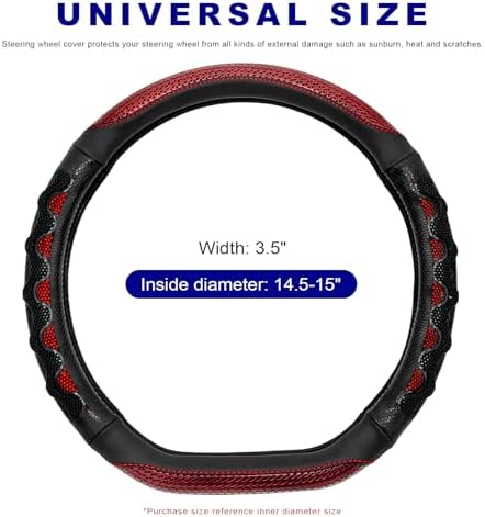 D-Shaped Steering Wheel Cover, Leather Car Wheel Protector - Image 2