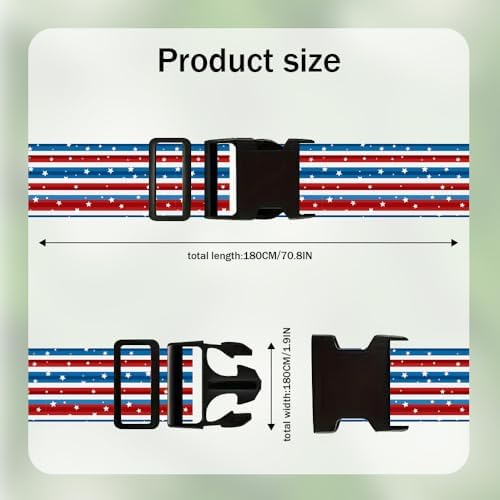 2 Pack Luggage Straps for Suitcases Patriotic Stars and Stripes for Trips - Image 3