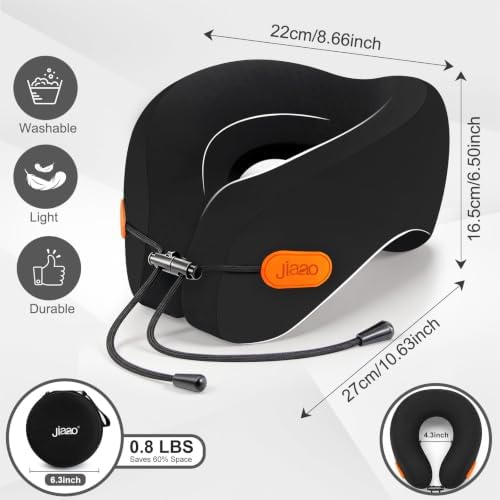 Ergonomic Travel Pillow, 100% Memory Foam Travel Neck Pillow - Image 6