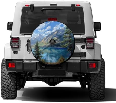 Mountains Lake Tree Nature Landscape Spare Tire Cover by Foruidea
