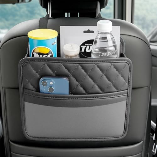 Car Seat Back Organizer, Leather Multipurpose Collapsible Vehicle Backseat - Image 6
