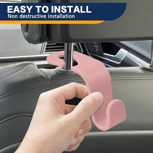 4PCS Car Seat Headrest Hooks, Car Purse Hook, Seat Back Organizer Storage - Image 5