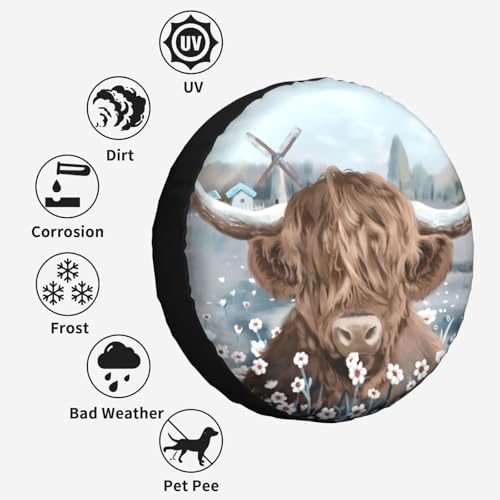 Cow Spare Tire Cover Wheel Protectors - Image 5