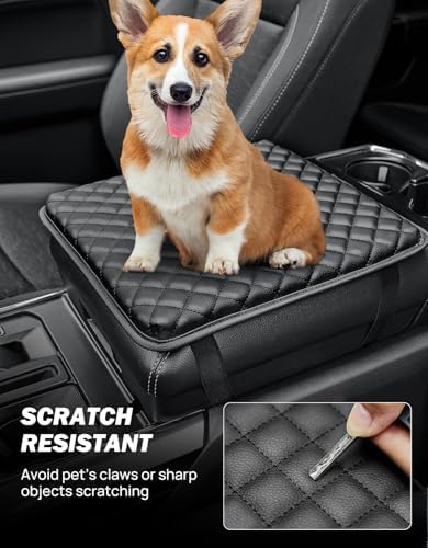 JOYTUTUS Center Console Cover for Full Size Truck, Leather Arm Rest Covers - Image 5
