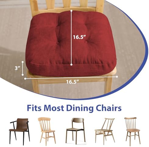 IASEAHK Memory Foam Dining Chair Cushions, 16.5"x16.5"x3.5" - Image 3