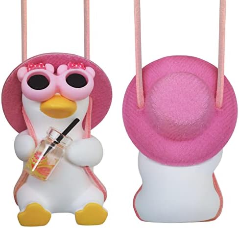 Pink Swinging Duck Car Hanging Ornament by Idefair