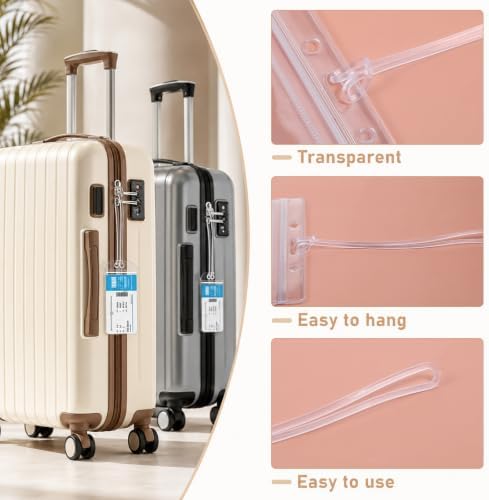 50Pcs Clear Plastic Luggage Tag Straps Worm Loops - Image 4