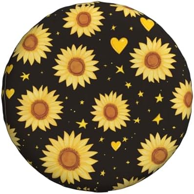 Yellow Sunflowers Stars Heart Spare Tire Cover Wheel Protectors - Image 2