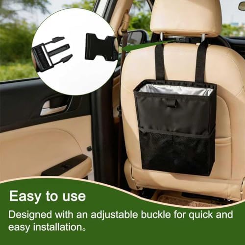 Car Trash Can, 3.4 Gallons Leak-Proof Hanging Trash Bin - Image 3