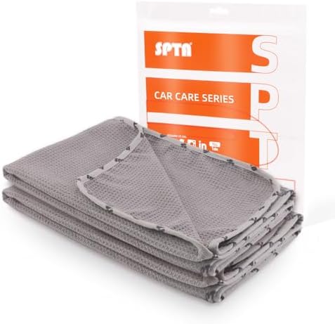 SPTA Microfiber Drying Towel, Waffle-Weave Highly Absorbent, Scratch Free by SPTA