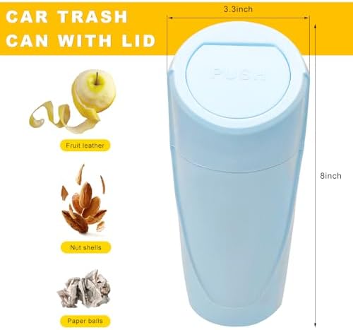 Car Trash Can Bin with Lid, Leakproof Portable Garbage Trash Bin Mini Cup - Image 2