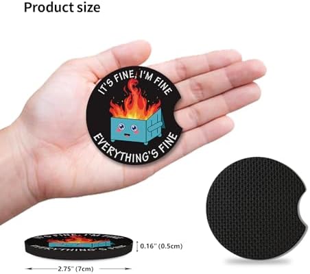 2 Pack Car Coasters for Drinks Absorbent, 2 Pack Cup Holders, 2.75" Car - Image 6