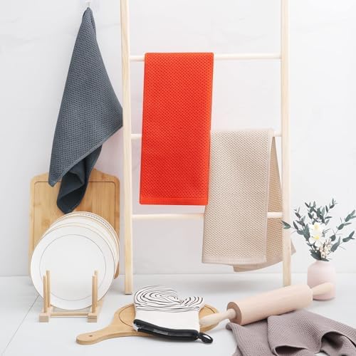 Homaxy 100% Cotton Waffle Weave Kitchen Dish Towels 8-Pack - Image 6
